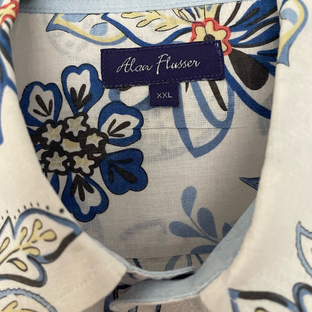Alan Flusser Blue Floral Dress Shirt